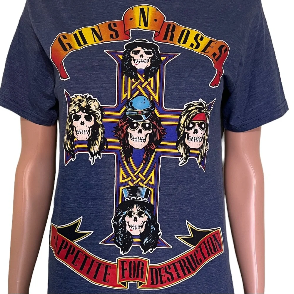 Guns-N-Roses Appetite For Destruction Graphic Short SleeveTee, Blue | S - Picture 3 of 12